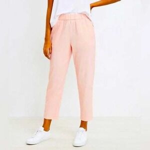 Lou & Grey Womens Linen Blend Pull On Pants‎ Large Coral Casual Pockets